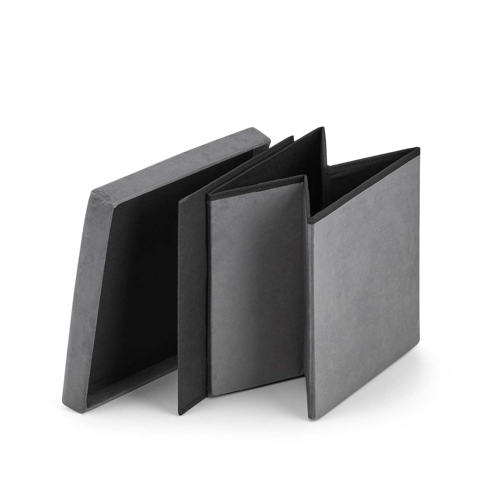 opvouwbare stoel met opbergruimte L 36x38x38cm grijze fluweel megamix.sk