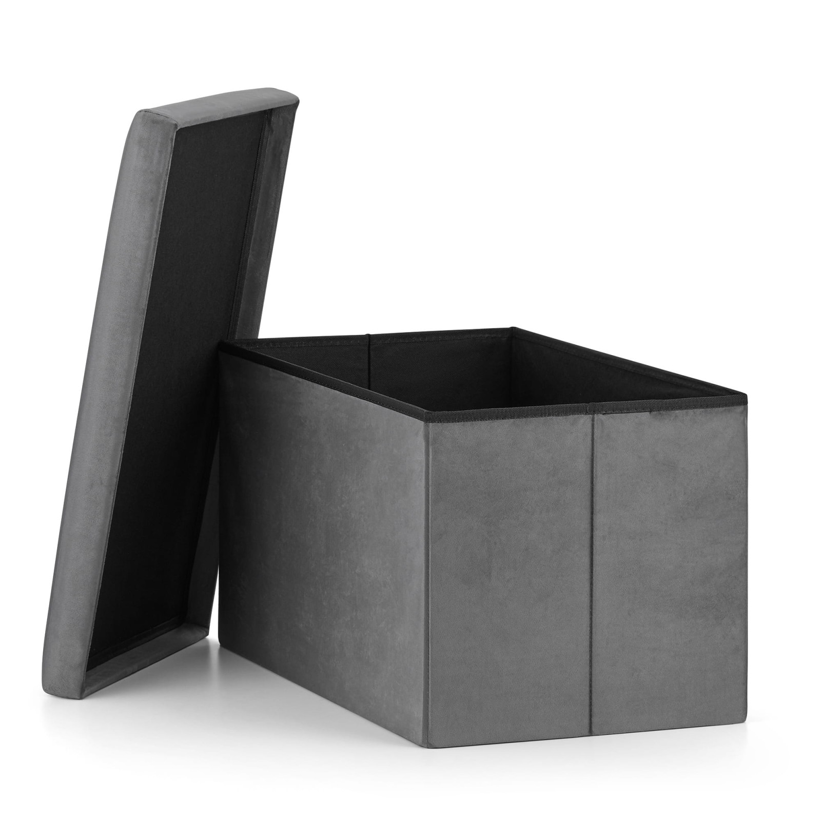 Opvouwbare zitting met opbergruimte XL 38x61x38cm grijze fluweel megamix.sk