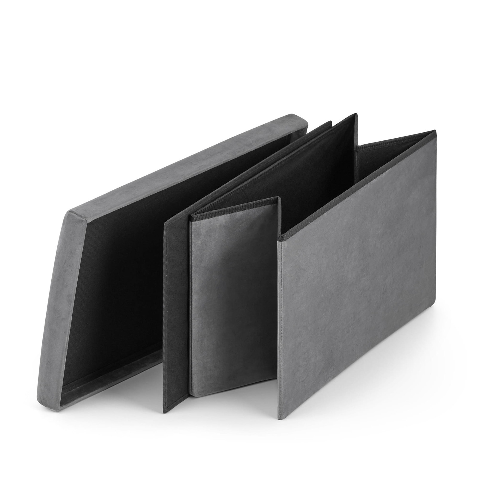 Opvouwbare zitting met opbergruimte XL 38x61x38cm grijze fluweel megamix.sk