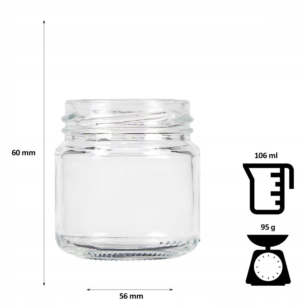 Glazen potje 100ml 5cm met deksel megamix.sk