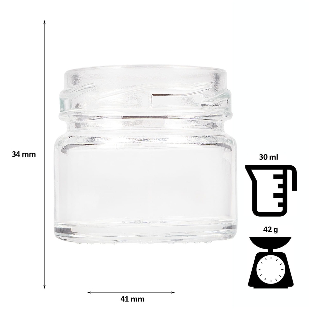 Glazen pot verpakking 30ml 4cm met deksel megamix.sk