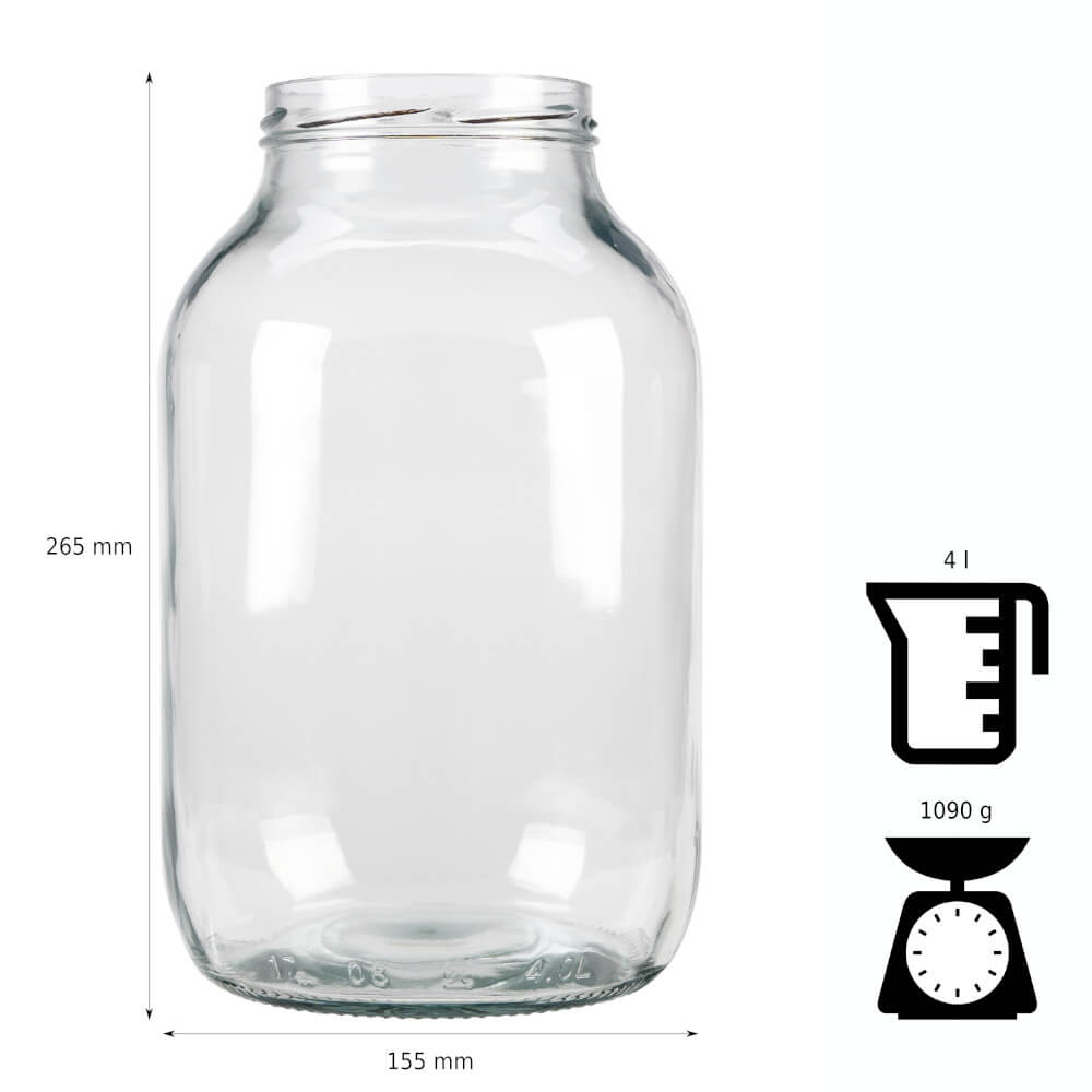 Glazen pot doos 4000ml 26cm met deksel megamix.sk