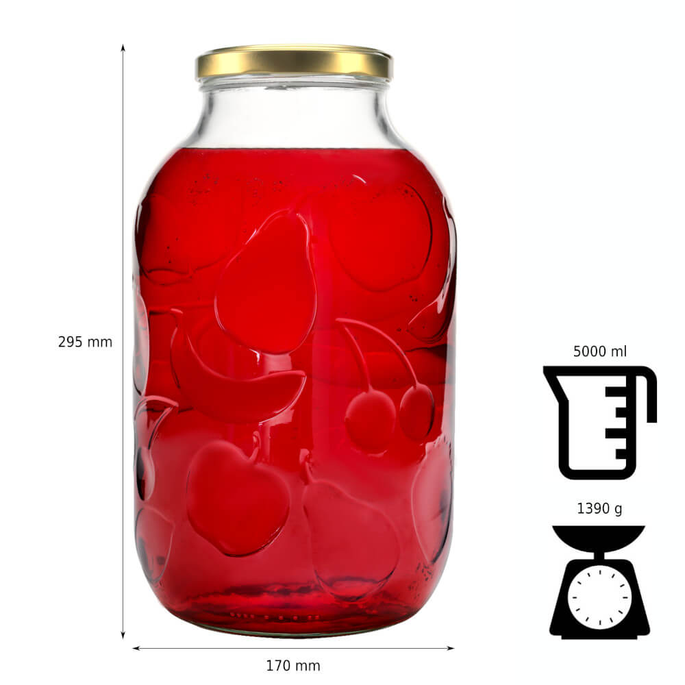 Glazen pot doos 5000ml 17cm met deksel megamix.sk