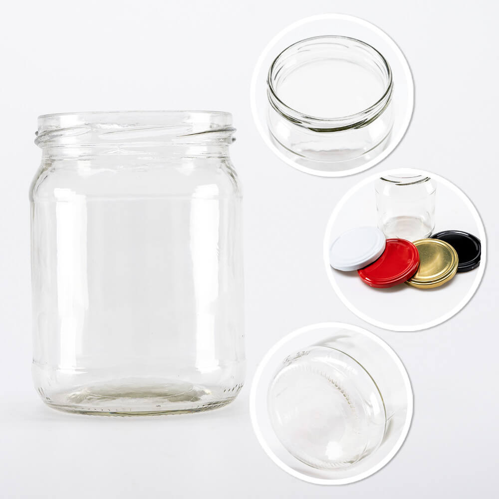 Glazen pot container 520ml 11cm met deksel megamix.sk
