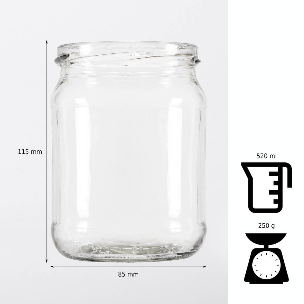Glazen pot container 520ml 11cm met deksel megamix.sk