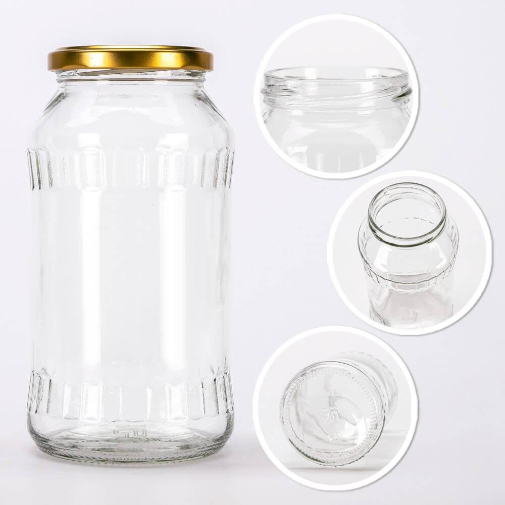 Glazen pot container 720ml 16cm met deksel megamix.sk