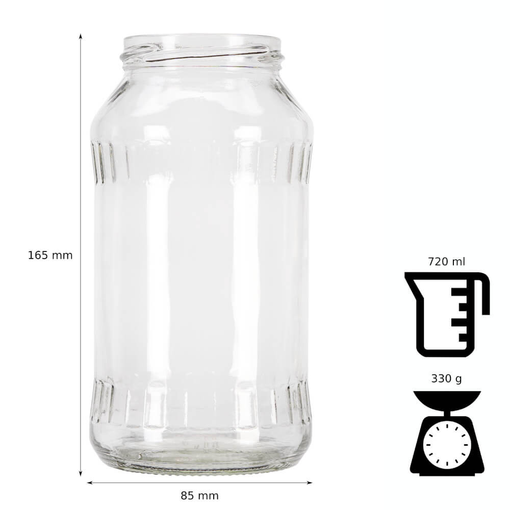 Glazen pot container 720ml 16cm met deksel megamix.sk