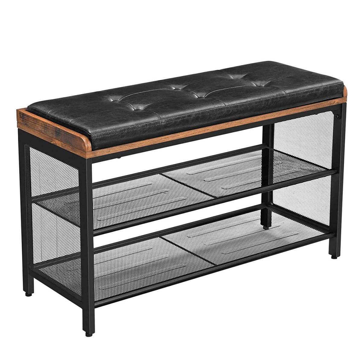 schoenenkast met zitje 80x30x48cm metaal hout ecologisch leer megamix.sk