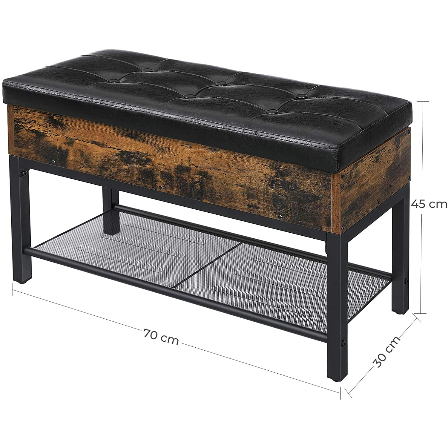 schoenenkast met zitgedeelte en opbergruimte 70x30x45cm megamix.sk