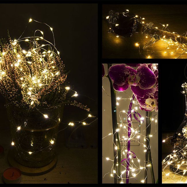 lichtdraad 50 stuks LED warm wit 5m op AA-batterijen megamix.nl