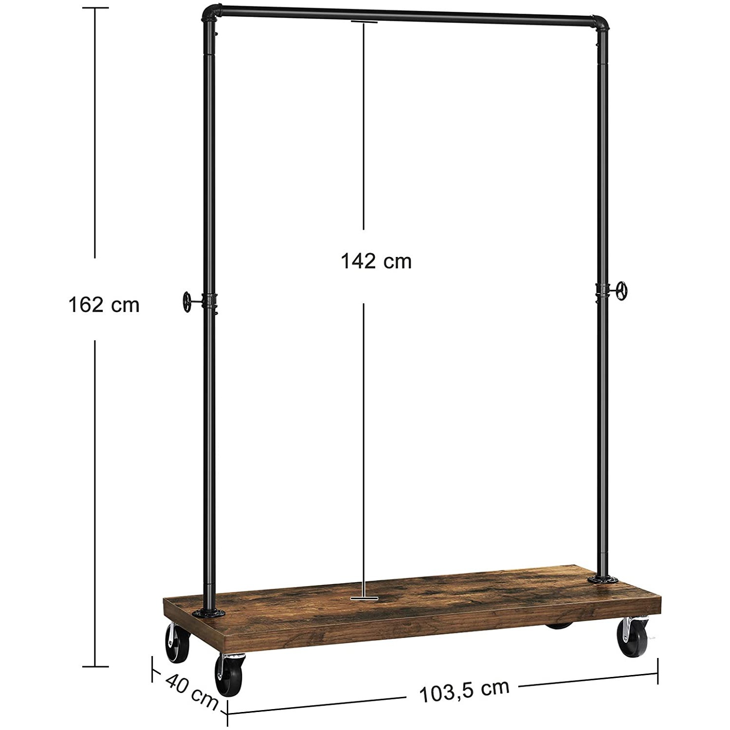 kapstok op wieltjes 103x40x162cm draagbaar voor hal gang megamix.sk