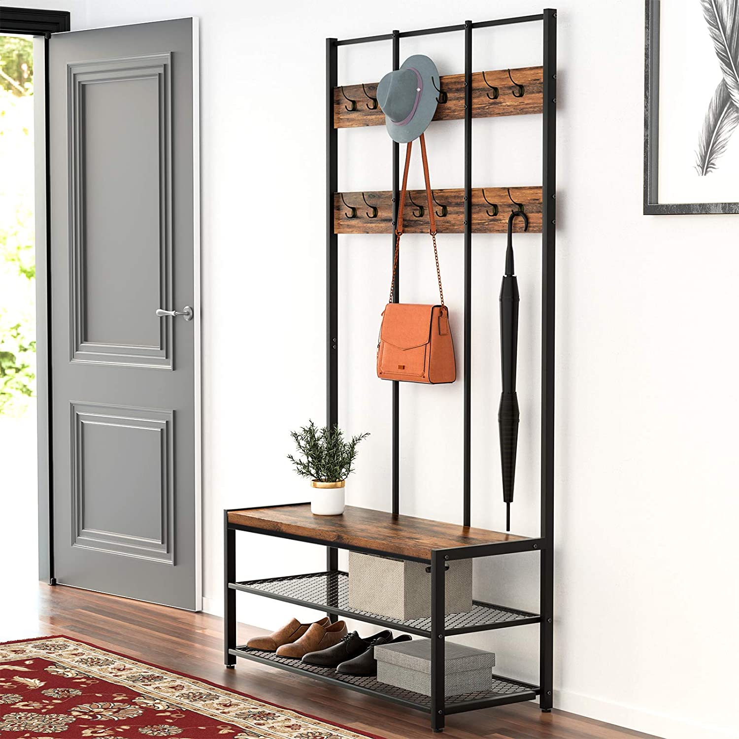 kledinghanger met zitplaats en opbergruimte 100x40x186cm megamix.sk