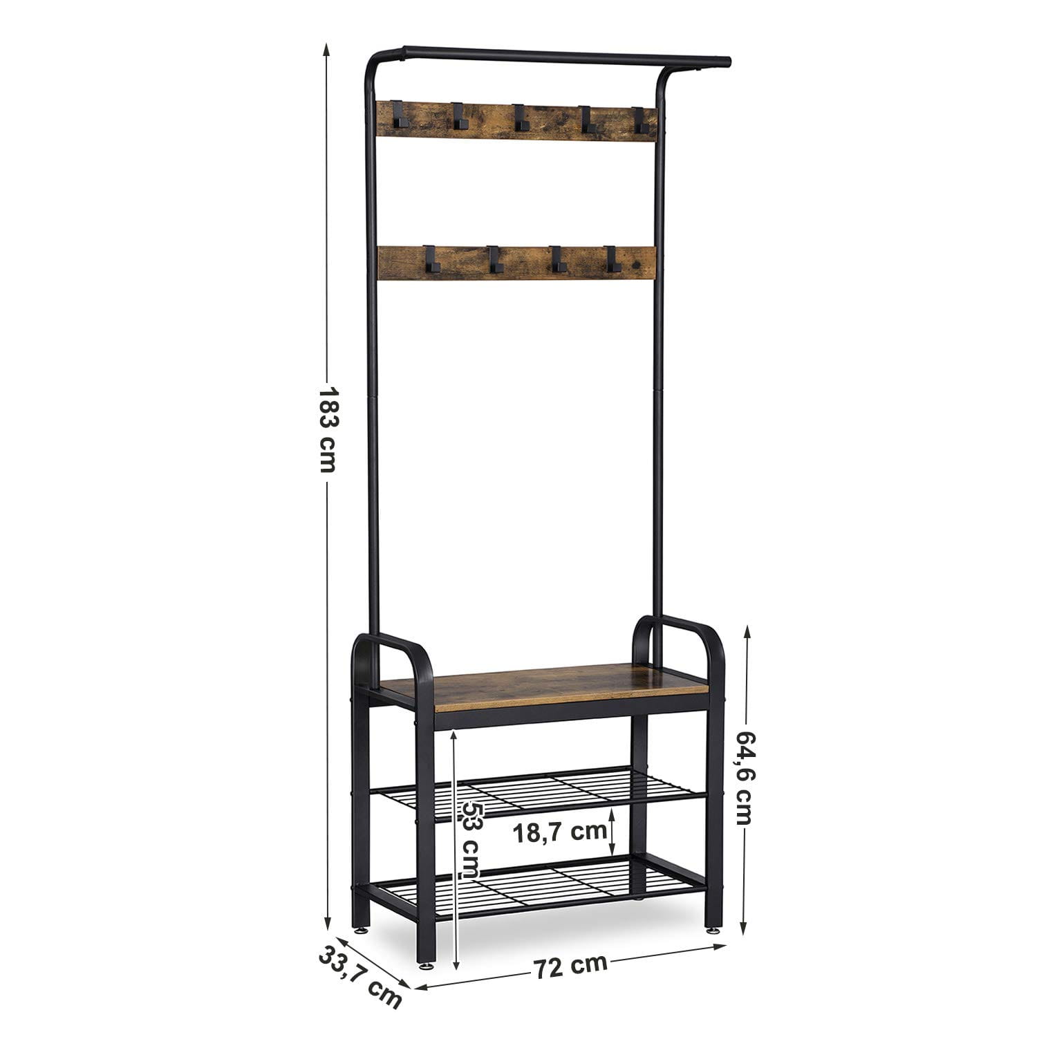 kapstok met zitting en opbergruimte 72x33x183cm megamix.sk