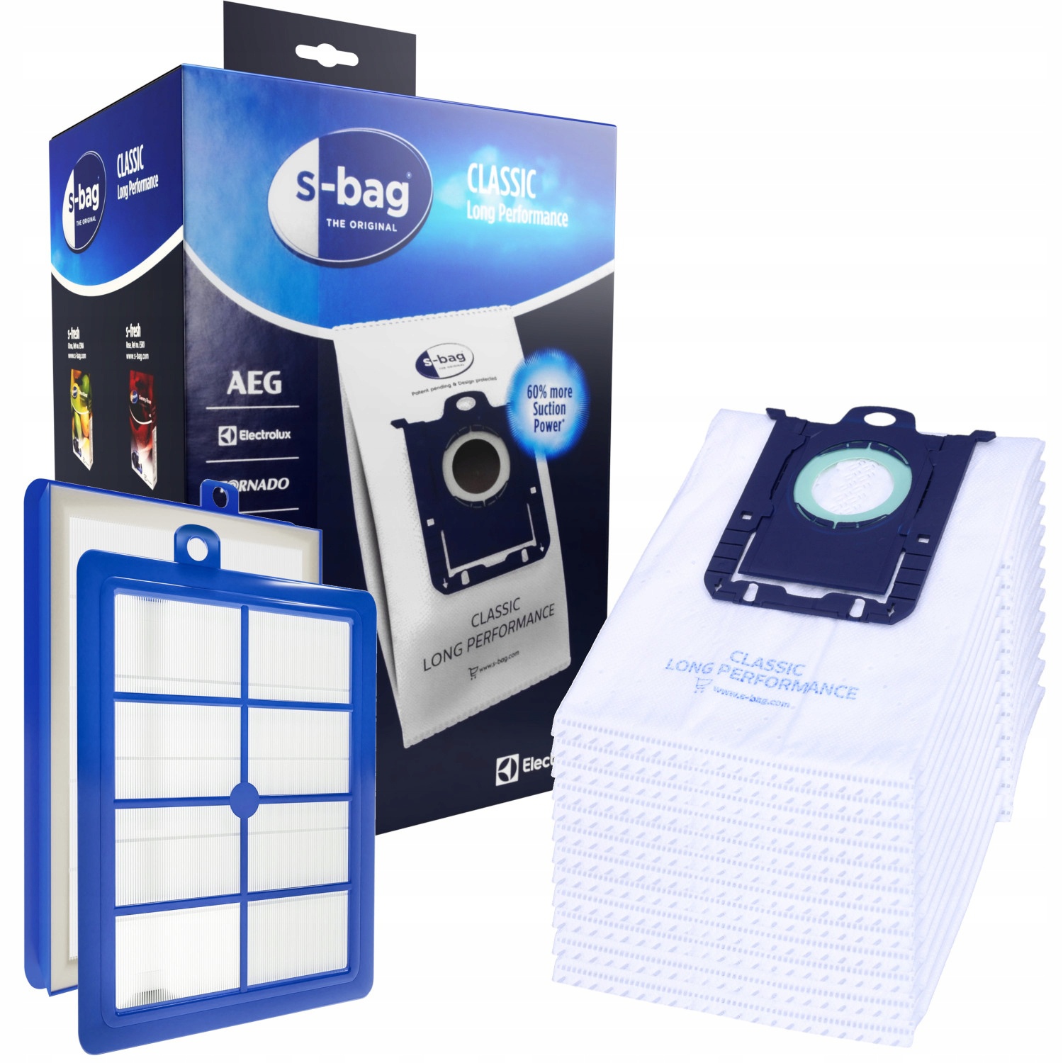 zakje voor synthetische stofzuiger S-BAG 12 stuks + filter megamix.sk